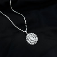 Certified 1.29 Carat Oval Moissanite Bridal Statement Necklace with Chain
