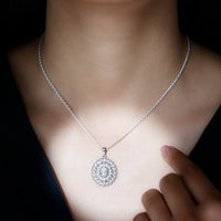 Certified 1.29 Carat Oval Moissanite Bridal Statement Necklace with Chain
