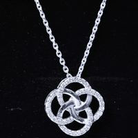 Sterling Silver Moissanite Interlocking Circle Necklace for Women