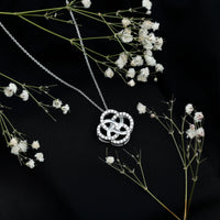 Sterling Silver Moissanite Interlocking Circle Necklace for Women
