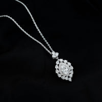 Certified 2.2 Carat Pear Shaped Moissanite Bridal Necklace with Silver Chain