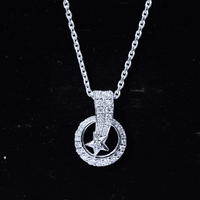 Certified Moissanite Shooting Star Pendant with Silver Chain