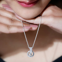 Certified Moissanite Shooting Star Pendant with Silver Chain
