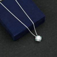 2 Carat Moissanite Vintage Inspired Necklace with Lab Emerald