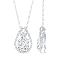 2 Carat Oval Cut Moissanite Drop Necklace For Wedding
