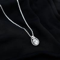 2 Carat Oval Cut Moissanite Drop Necklace For Wedding