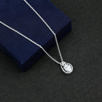 2 Carat Oval Cut Moissanite Drop Necklace For Wedding