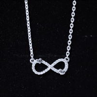 Certified Moissanite Infinity Heart Necklace in 14K Gold Plated Silver