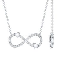Certified Moissanite Infinity Heart Necklace in 14K Gold Plated Silver
