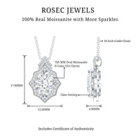 Certified 2 Carat Moissanite Vintage Halo Necklace for Women
