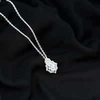 Certified 2 Carat Moissanite Vintage Halo Necklace for Women