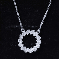 Certified Moissanite Eternity Necklace in Sterling Silver