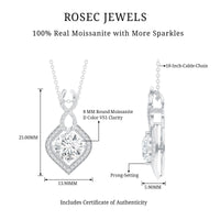 2.62 Carat Moissanite Wedding Necklace for Bride with Silver Chain
