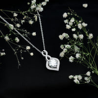 2.62 Carat Moissanite Wedding Necklace for Bride with Silver Chain