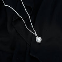 Moissanite Art Deco Necklace with Silver Chain