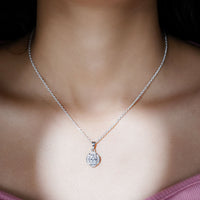 Moissanite Art Deco Necklace with Silver Chain