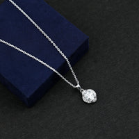 Moissanite Art Deco Necklace with Silver Chain