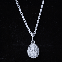 Certified 1.2 Carat Oval Moissanite Bridal Necklace For Wedding in Silver