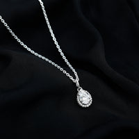 Certified 1.2 Carat Oval Moissanite Bridal Necklace For Wedding in Silver