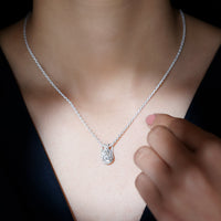 Certified 1.4 Carat Moissanite Teardrop Wedding Necklace with Silver Chain