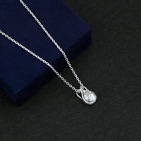 Certified 1.4 Carat Moissanite Teardrop Wedding Necklace with Silver Chain