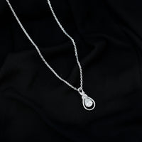 Certified 1.3 Carat Moissanite Bridal Drop Necklace with Silver Chain