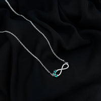 Lab Created Emerald and Moissanite Infinity Necklace with Chain