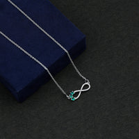 Lab Created Emerald and Moissanite Infinity Necklace with Chain