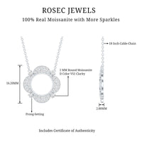 Moissanite Flower Pendant Necklace With Silver Chain