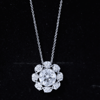 2 Carat Brilliant Cut Moissanite Bridal Necklace With Silver Chain