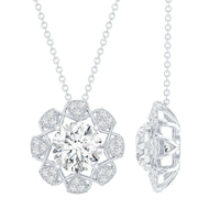 2 Carat Brilliant Cut Moissanite Bridal Necklace With Silver Chain
