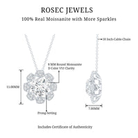 2 Carat Brilliant Cut Moissanite Bridal Necklace With Silver Chain