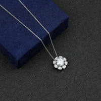 2 Carat Brilliant Cut Moissanite Bridal Necklace With Silver Chain