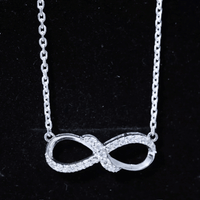 Moissanite Infinity Necklace with Silver Chain