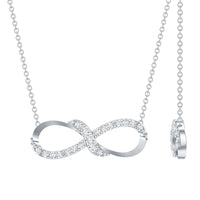 Moissanite Infinity Necklace with Silver Chain