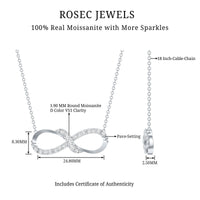 Moissanite Infinity Necklace with Silver Chain