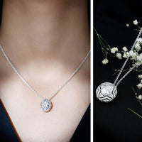 Art Deco Style 2 Carat Moissanite Designer Necklace with Silver Chain