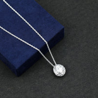 Art Deco Style 2 Carat Moissanite Designer Necklace with Silver Chain
