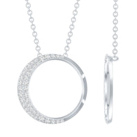 Moissanite Circle of Life Necklace with Silver Chain