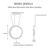 Moissanite Circle of Life Necklace with Silver Chain