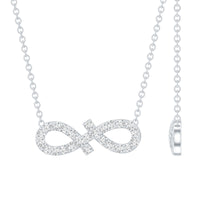 Moissanite Infinity Stackable Necklace in 14K Gold Plated Silver