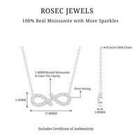 Moissanite Infinity Stackable Necklace in 14K Gold Plated Silver