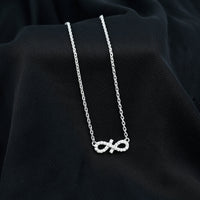 Moissanite Infinity Stackable Necklace in 14K Gold Plated Silver