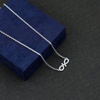 Moissanite Infinity Stackable Necklace in 14K Gold Plated Silver