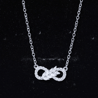 Certified Sterling Silver Moissanite Infinity Necklace