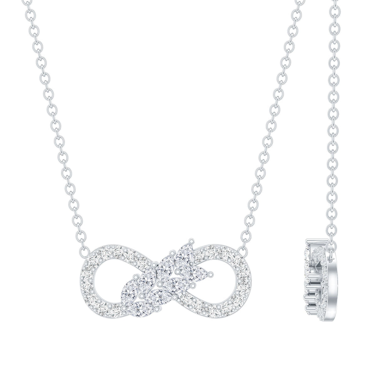 Certified Sterling Silver Moissanite Infinity Necklace