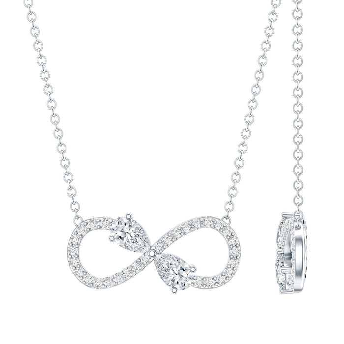 Certified Moissanite Forever Symbol Necklace for Women pendant from Rosec Jewels, featuring a sparkling Moissanite design.