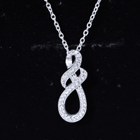 Certified Moissanite Infinity Pendant Necklace with Silver Chain