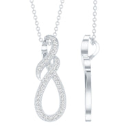 Certified Moissanite Infinity Pendant Necklace with Silver Chain