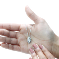 Certified 1.3 Carat Pear Cut Moissanite Vintage Necklace with Silver Chain